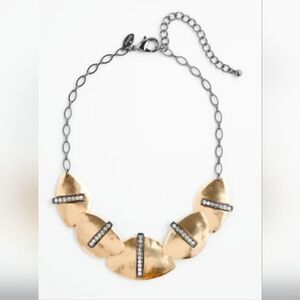 Chico’s Pavé Bib Necklace 18"+3" NWT